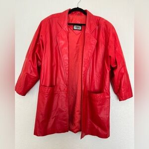 Vintage‎ Toffs Genuine Red Leather Women's Jacket